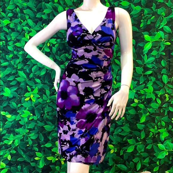 Lauren Ralph Lauren Dresses & Skirts - RALPH LAUREN purple floral print classic jersey s